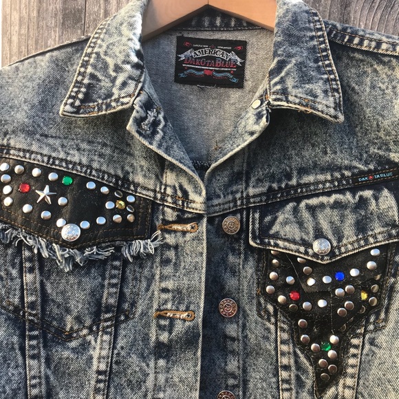 Vintage Studded Denim Jean Jacket 
